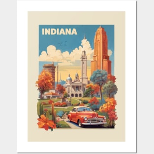 Indiana Vintage Design Posters and Art